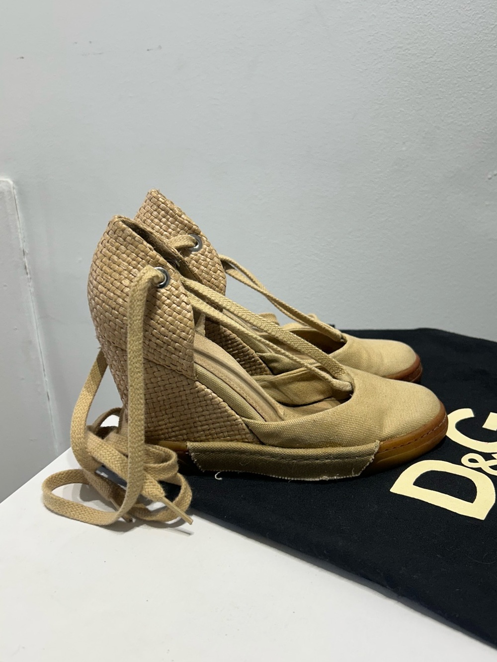 Dolce&Gabbana Y2K woven lace up espadrilles